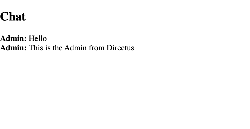 Astro Chat UI with messages from Directus Admin