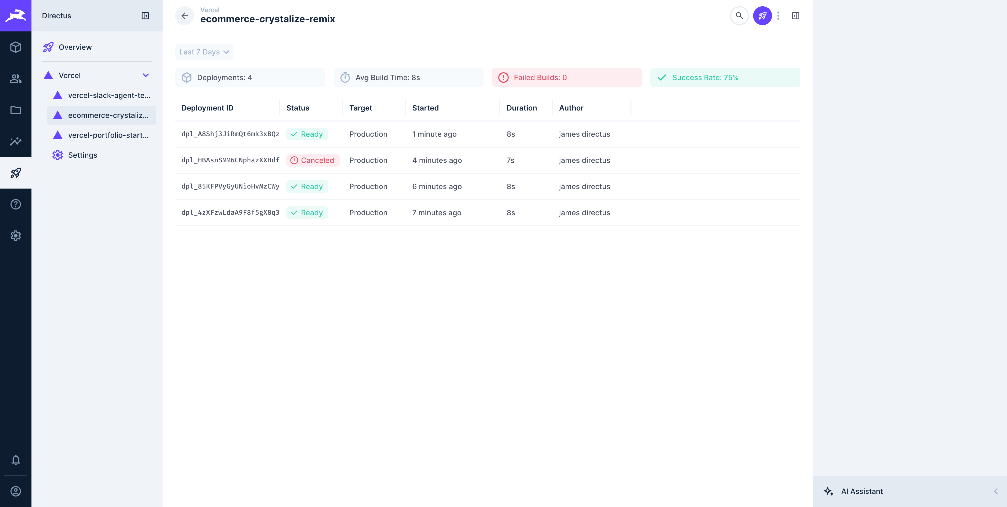 Vercel integration overview